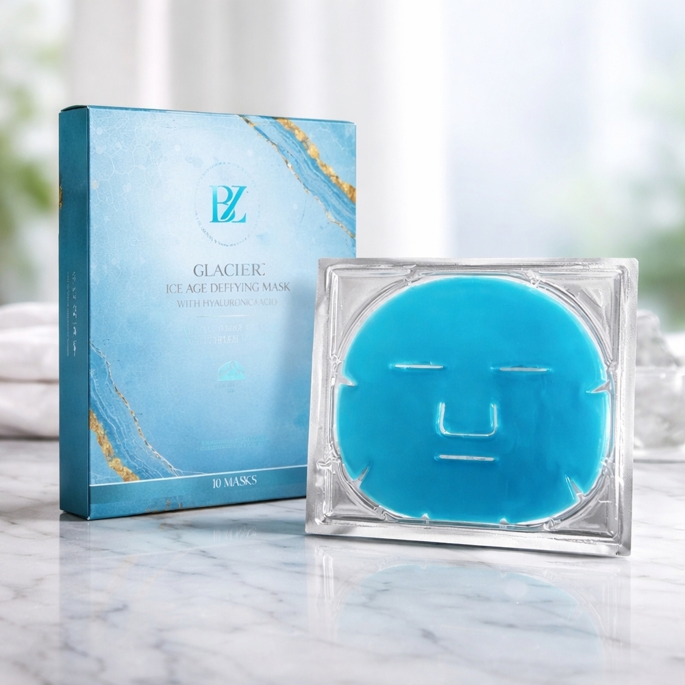 NIB Below Zero Glacier Ice Age Defying Blue Hydrogel Masks (set 10)